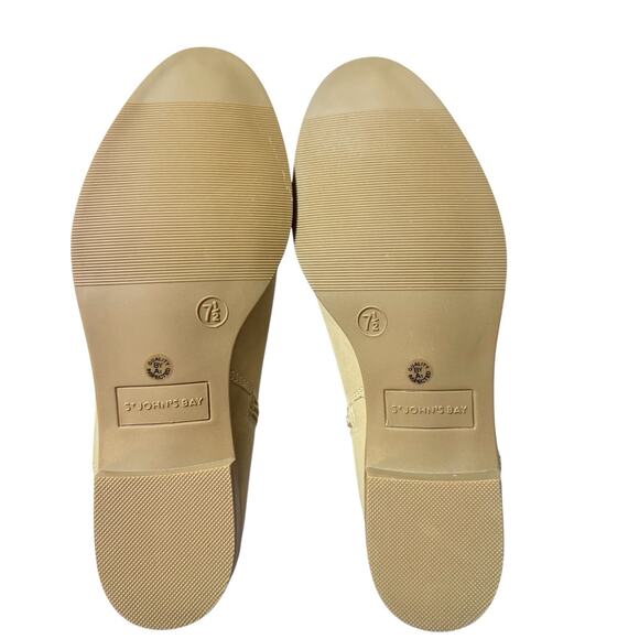 St. John's Bay Women's Beige Ryder Stacked Heel Booties SZ/8M - Picture 9 of 9